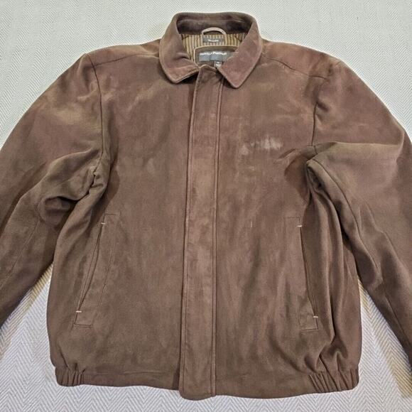 Perry Ellis Portfolio Microsuede Jacket Men's Medium Lined Full Zip Old Money - Picture 2 of 16